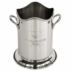 Casa Padrino Luxus Flaschenkühler Silber Ø 16 x H. 18 cm - Weinkühler für eine Flasche mit Gravur