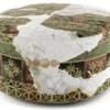 Casa Padrino Luxus Fußhocker Grün / Mehrfarbig Ø 75 x H. 30 cm - Runder Samt Hocker - Wohnzimmer Möbel - Hotel Möbel - Luxus Möbel - Luxus Einrichtung