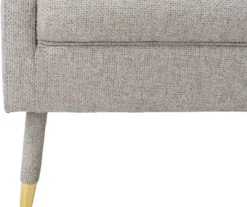 Casa Padrino Luxus Fußhocker Grau / Gold 76 x 62 x H. 46 cm - Wohnzimmer Hocker im Neoklassichen Stil - Designer Wohnzimmermöbel