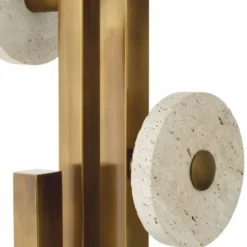 Casa Padrino Luxus Garderobenständer Vintage Messing / Beige H. 175,5 cm - Luxus Möbel