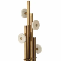 Casa Padrino Luxus Garderobenständer Vintage Messing / Beige H. 175,5 cm - Luxus Möbel