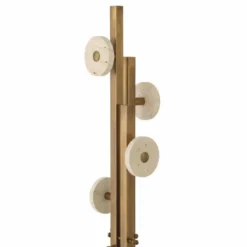 Casa Padrino Luxus Garderobenständer Vintage Messing / Beige H. 175,5 cm - Luxus Möbel