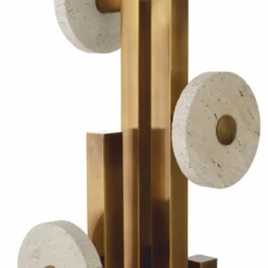 Casa Padrino Luxus Garderobenständer Vintage Messing / Beige H. 175,5 cm - Luxus Möbel