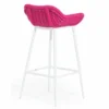 Casa Padrino Luxus Garten Barstuhl Pink / Weiß - Luxus Garten & Terrassen Möbel
