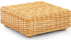 Casa Padrino Luxus Garten Couchtisch Naturfarben 74 x 74 x H. 30 cm