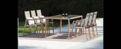 Casa Padrino Luxus Garten Essgruppe Beige 7-teilig 90 x H. 75 cm - Wetterfest und hochwertig verarbeitet - Moderne Garten Möbel - Luxus Qualität