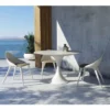 Casa Padrino Luxus Garten Esstisch Matt Weiß Ø 120 cm - Luxus Garten Möbel
