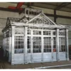 Casa Padrino Luxus Gartenhaus Weiß 472 x 396 x H. 548 cm - Schmiedeeisen Garten Pavillon mit Fensterscheiben