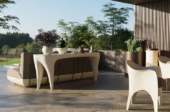 Casa Padrino Luxus Garten Konsole Matt Weiß 200 cm