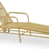 Casa Padrino Luxus Gartenliege Naturfarben 200 x 73 x H. 97 cm - Moderne Wetterbeständige Liege mit verstellbarer Rückenlehne und Armlehnen - Poolliege - Garten Hotel Pool Möbel - Luxus Qualität