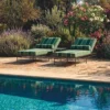 Casa Padrino Luxus Gartenliege Schwarz / Grün / Dunkelgrün 190 cm - Hotel Möbel - Garten Möbel - Terrassen Möbel - Pool Möbel