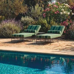 Casa Padrino Luxus Gartenliege Schwarz / Grün / Dunkelgrün 190 cm - Hotel Möbel - Garten Möbel - Terrassen Möbel - Pool Möbel