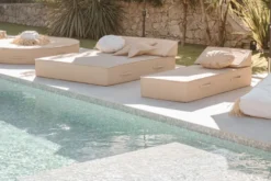 Casa Padrino Luxus Gartenliege / Poolliege Beige 180 x 80 cm