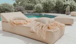 Casa Padrino Luxus Gartenliege / Poolliege Beige 180 x 80 cm
