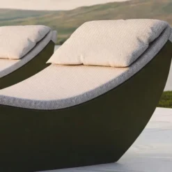 Casa Padrino Luxus Gartenliege Matt Grün / Grau 180 cm - Hotel & Garten Möbel