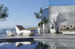 Casa Padrino Luxus Gartenliege Matt Weiß / Dunkelgrau 192 cm