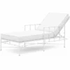 Casa Padrino Luxus Gartenliege mit Armlehnen Weiß 190 cm - Hotel & Garten Möbel