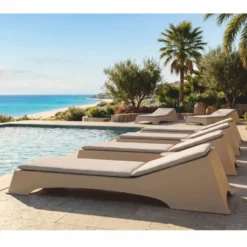 Casa Padrino Luxus Gartenliege Matt Beige / Grau 225 cm - Hotel & Garten Möbel