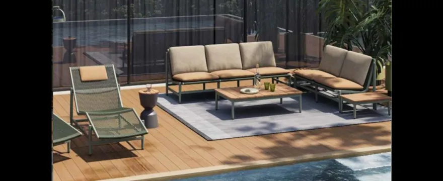 Casa Padrino Luxus Garten Lounge Set Grau / Beige 6-teilig 210 x 86 x H. 86 cm - Wetterfest und hochwertig verarbeitet - Moderne Garten Möbel - Luxus Qualität