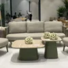 Casa Padrino Luxus Garten Lounge Set Honigfarben 5-teilig 222 x 85 x H. 69 cm - Wetterfest und hochwertig verarbeitet - Moderne Garten Möbel - Luxus Qualität