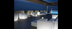Casa Padrino Luxus Garten Lounge Set Grau / Weiß 4-teilig 102 x 81 x H. 73 cm - Wetterfest und hochwertig verarbeitet - Moderne Garten Möbel - Luxus Qualität