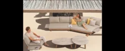 Casa Padrino Luxus Garten Lounge Set Beige 6-teilig 217 x 126 x H. 73 cm - Wetterfest und hochwertig verarbeitet - Moderne Garten Möbel - Luxus Qualität