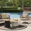 Casa Padrino Luxus Garten Lounge Set Olivgrau / Grau 4-teilig 224 x 85 x H. 89 cm - Wetterfest und hochwertig verarbeitet - Moderne Garten Möbel - Luxus Qualität