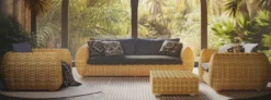 Casa Padrino Luxus Gartenmöbel Set Naturfarben / Anthrazit