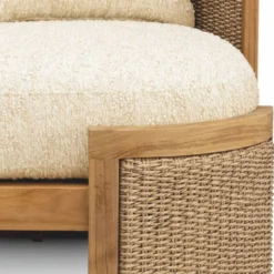 Casa Padrino Luxus Garten Sessel mit 2 Kissen Naturfarben - Hotel Möbel - Garten Möbel - Outdoor Möbel - Luxus Möbel
