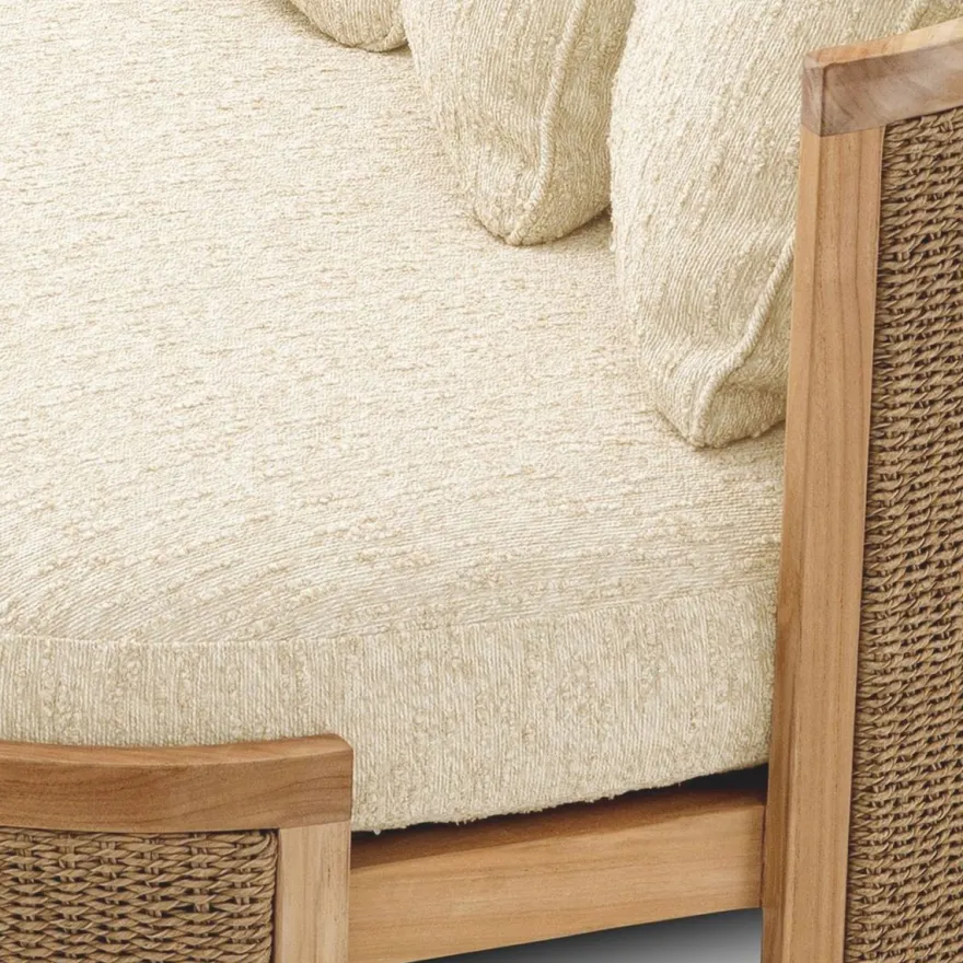 Casa Padrino Luxus Garten Sessel mit 2 Kissen Naturfarben - Hotel Möbel - Garten Möbel - Outdoor Möbel - Luxus Möbel