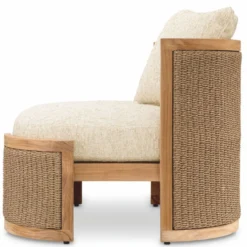 Casa Padrino Luxus Garten Sessel mit 2 Kissen Naturfarben - Hotel Möbel - Garten Möbel - Outdoor Möbel - Luxus Möbel
