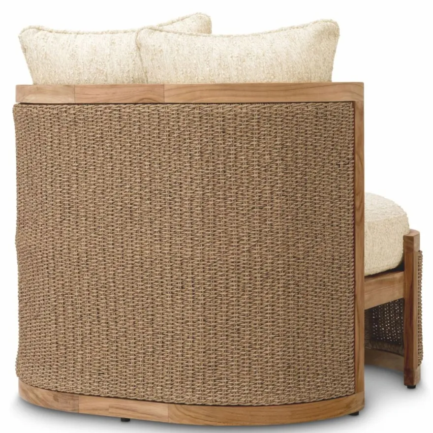 Casa Padrino Luxus Garten Sessel mit 2 Kissen Naturfarben - Hotel Möbel - Garten Möbel - Outdoor Möbel - Luxus Möbel