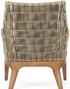 Casa Padrino Luxus Gartensessel mit Kissen Grau / Naturfarben / Braun 69 x 73 x H. 80,5 cm - Wetterbeständiger Garten & Terrassen Sessel - Garten & Terrassen Möbel - Luxus Qualität