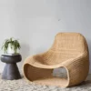 Casa Padrino Luxus Garten Sessel Naturfarben 104 x 89 x H. 85 cm - Rattan Sessel - Rattan Möbel - Garten & Terrassen Möbel - Luxus Qualität - Made in Italy
