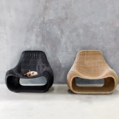 Casa Padrino Luxus Garten Sessel Naturfarben 104 x 89 x H. 85 cm - Rattan Sessel - Rattan Möbel - Garten & Terrassen Möbel - Luxus Qualität - Made in Italy
