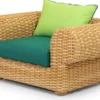 Casa Padrino Luxus Gartensessel Naturfarben / Grün 135 cm