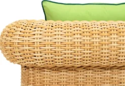 Casa Padrino Luxus Gartensessel Naturfarben / Grün 135 cm