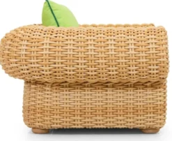 Casa Padrino Luxus Gartensessel Naturfarben / Grün 135 cm