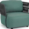 Casa Padrino Luxus Gartensessel Grün / Grau / Schwarz 92 x 86 x H. 79 cm - Wetterbeständiger Garten Sessel - Terrassen Sessel - Garten Möbel - Terrassen Möbel - Outdoor Möbel