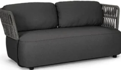 Casa Padrino Luxus Gartensofa Anthrazit / Grau / Schwarz 167 x 86 x H. 79 cm - Wetterbeständiges Garten Sofa - Terrassen Sofa - Garten Möbel - Terrassen Möbel - Outdoor Möbel