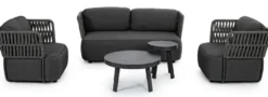 Casa Padrino Luxus Gartensofa Anthrazit / Grau / Schwarz 167 x 86 x H. 79 cm - Wetterbeständiges Garten Sofa - Terrassen Sofa - Garten Möbel - Terrassen Möbel - Outdoor Möbel