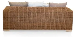 Casa Padrino Luxus Gartensofa Braun / Creme / Mehrfarbig 200 x 90 x H. 70 cm - Wetterbeständiges Sofa mit Kissen - Pool Möbel - Garten Möbel - Hotel Möbel - Luxus Möbel - Made in Italy