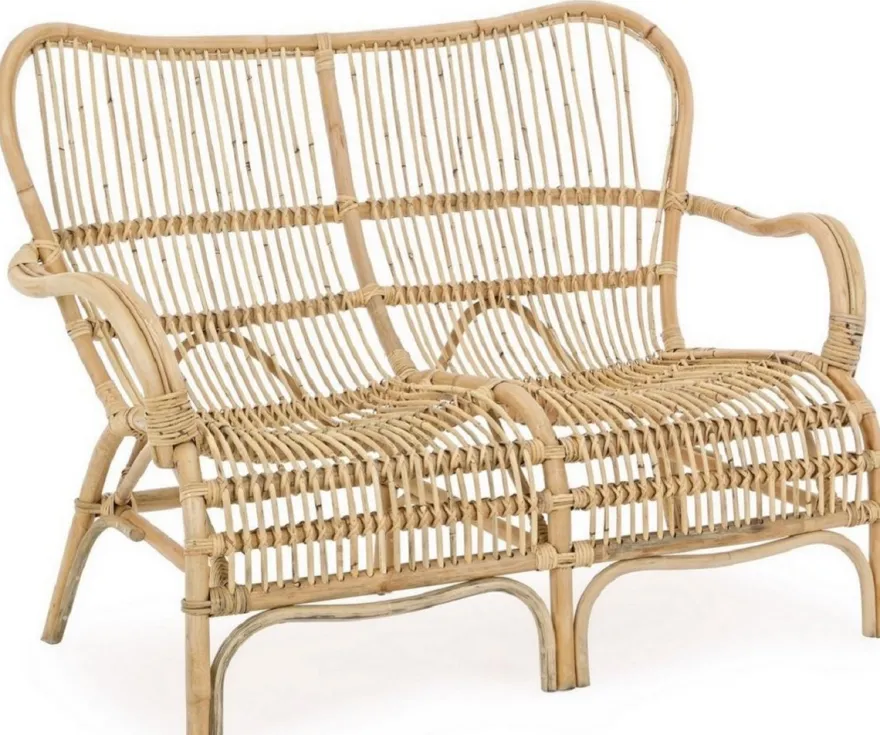 Casa Padrino Luxus Gartensofa Naturfarben 119 x 83 x H. 87 cm - Wetterbeständiges Garten & Terrassen Sofa - Garten & Terrassen Möbel - Luxus Kollektion