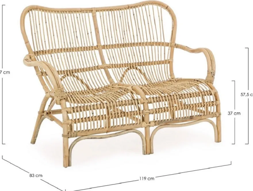 Casa Padrino Luxus Gartensofa Naturfarben 119 x 83 x H. 87 cm - Wetterbeständiges Garten & Terrassen Sofa - Garten & Terrassen Möbel - Luxus Kollektion