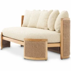 Casa Padrino Luxus Garten Sofa mit 5 Kissen Naturfarben 180 cm - Hotel Möbel - Garten Möbel - Luxus Möbel