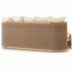 Casa Padrino Luxus Garten Sofa mit 5 Kissen Naturfarben 180 cm - Hotel Möbel - Garten Möbel - Luxus Möbel