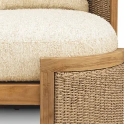 Casa Padrino Luxus Garten Sofa mit 5 Kissen Naturfarben 180 cm - Hotel Möbel - Garten Möbel - Luxus Möbel
