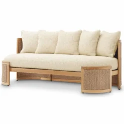Casa Padrino Luxus Garten Sofa mit 5 Kissen Naturfarben 180 cm - Hotel Möbel - Garten Möbel - Luxus Möbel