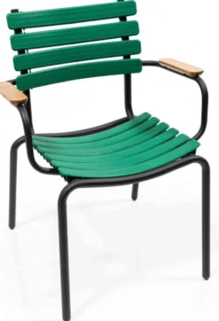 Casa Padrino Luxus Gartenstuhl Set Grün / Braun / Schwarz 50 x 45 x H. 79 cm - Moderne Gartenstühle mit Armlehnen - Garten & Gastronomie Möbel