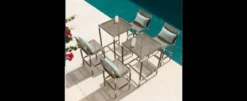 Casa Padrino Luxus Garten Stuhl Set Beige 3-teilig 70 x H. 105.5 cm - Wetterfest und hochwertig verarbeitet - Moderne Garten Möbel - Luxus Qualität